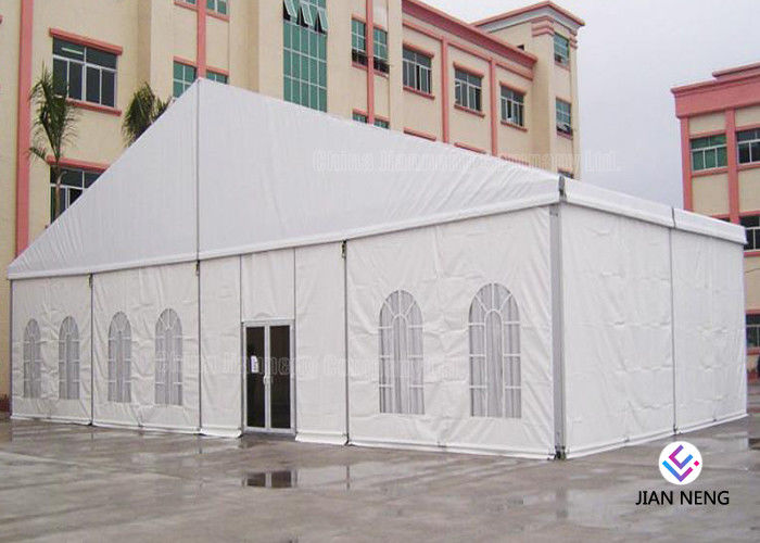 600 ~ 1000 barraca de alumínio do quadro da pessoa, barraca branca do evento do PVC com a porta dobro do vidro da asa