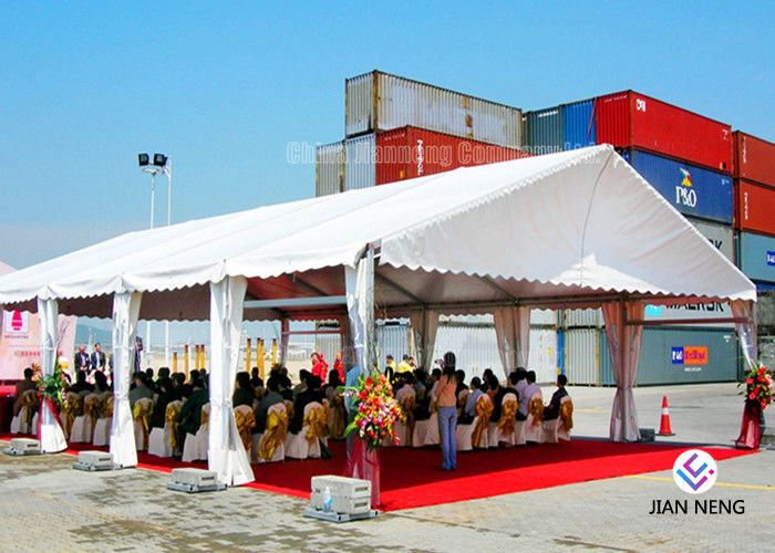 600 ~ 1000 barraca de alumínio do quadro da pessoa, barraca branca do evento do PVC com a porta dobro do vidro da asa