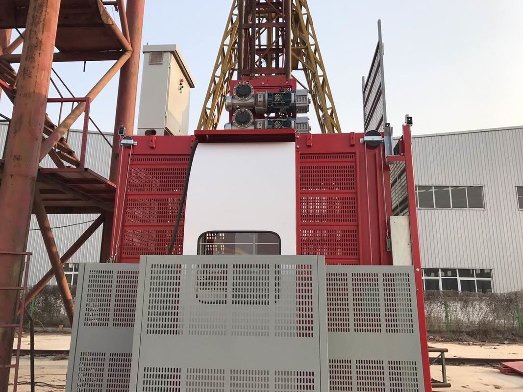 elevador gêmeo Sc200 200 da grua da construção da gaiola 3×1.5×2.2 de 50m